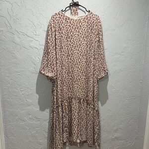 Dainty Jewells Burgundy Floral Long Sleeve Dress